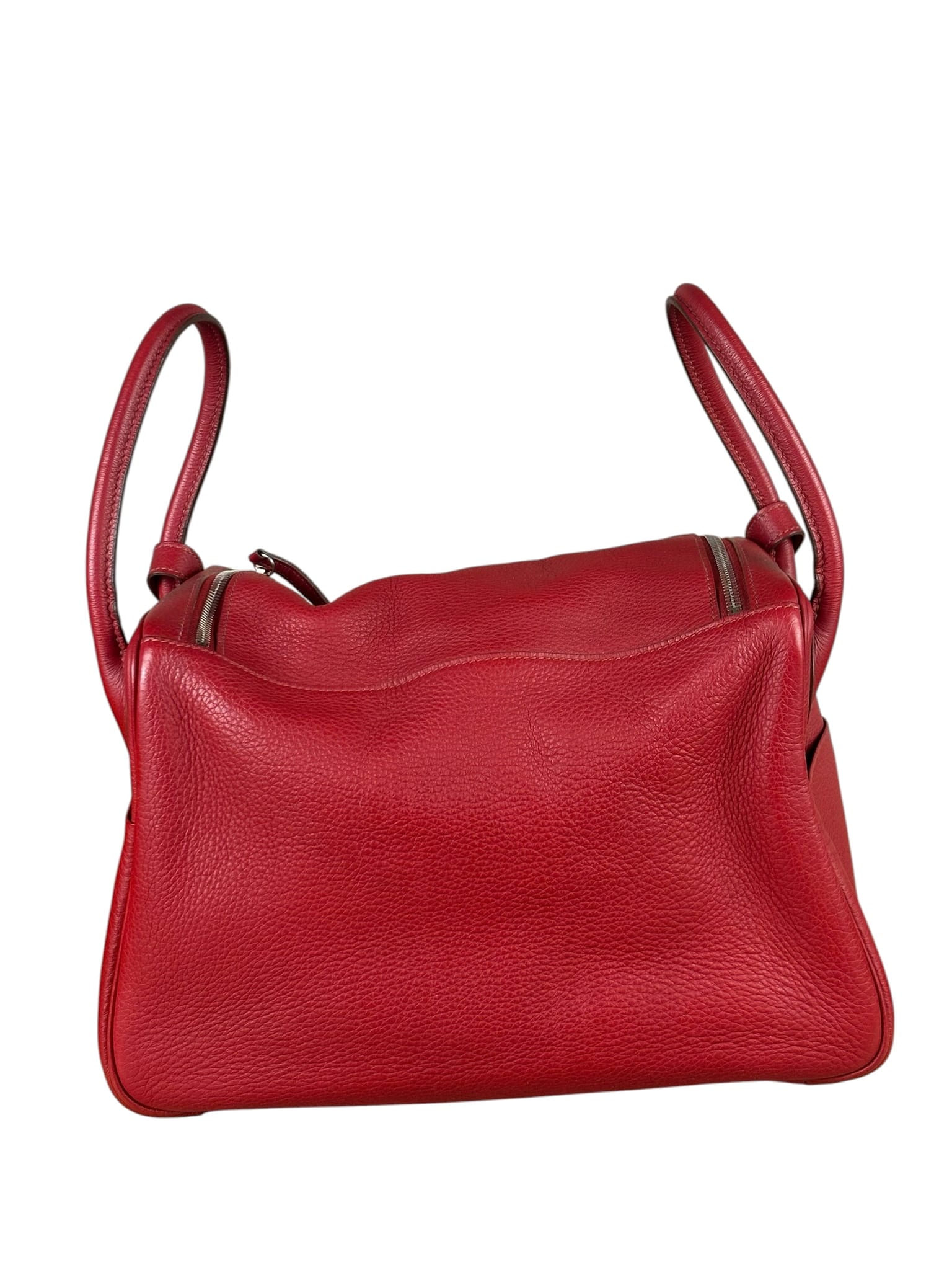 Hermes Rouge Clemence Leather Lindy 34