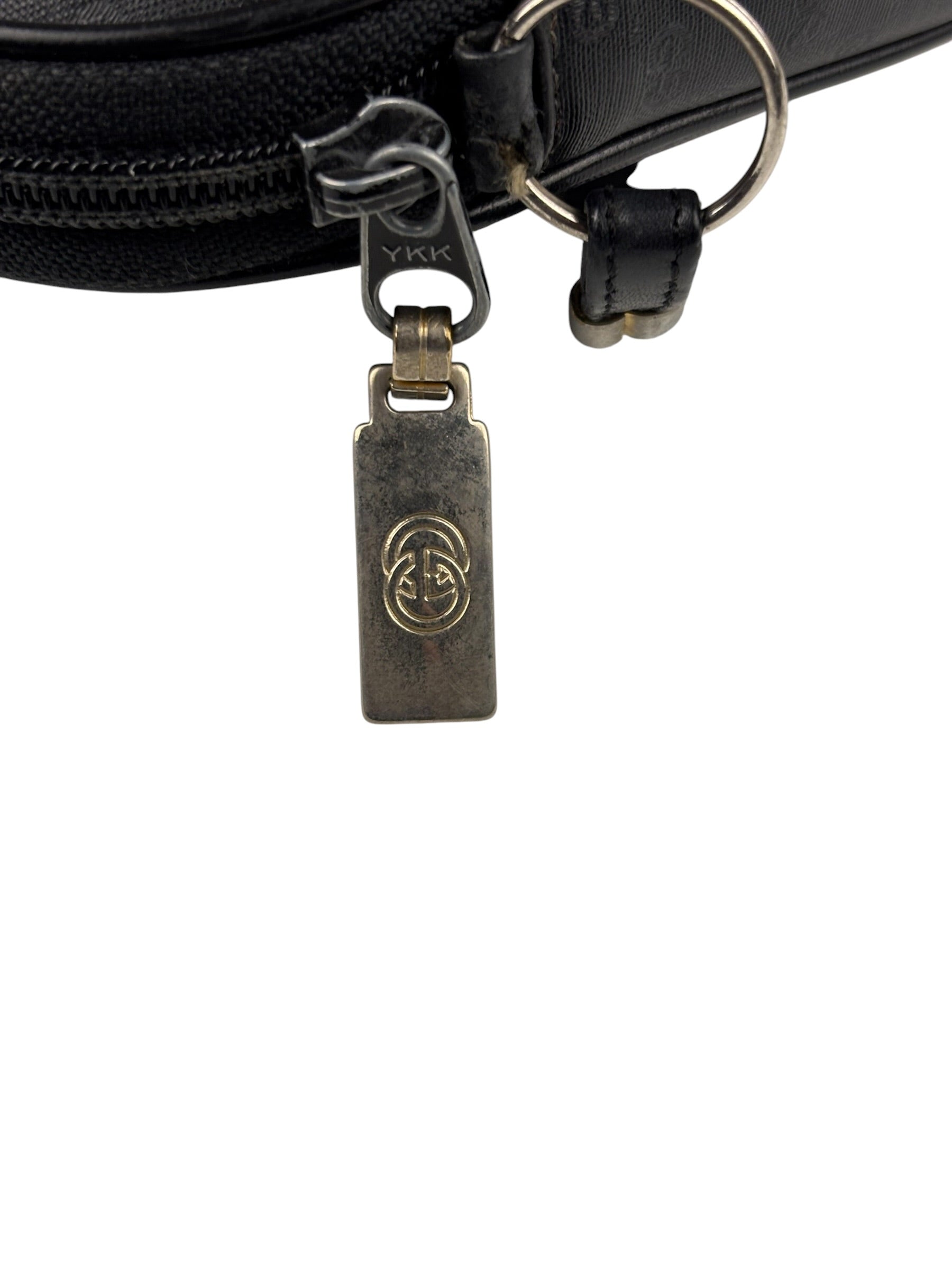 Gucci Vintage Micro GG Black Leather Shoulder Bag