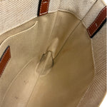 Chloe Brown Leather Trim/Linen Canvas Woody Small Tote