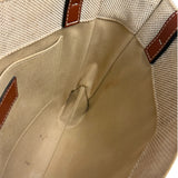 Chloe Brown Leather Trim/Linen Canvas Woody Small Tote
