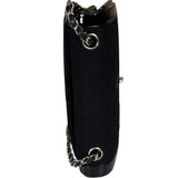 Chanel Black Patent Leather Trim/Cotton 2.55 Reissue Flap Bag 2000