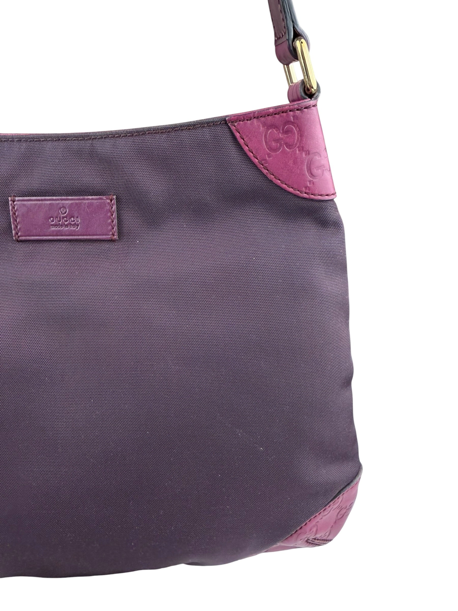 Gucci Vintage Purple Canvas Shoulder/Hobo Bag