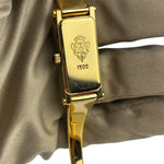 Gucci 1500L Black Dial Gold Plate Bangle Band
