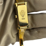 Gucci 1500L Black Dial Gold Plate Bangle Band