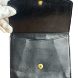 Chanel Vintage Black Leather CC Compact Wallet 1997