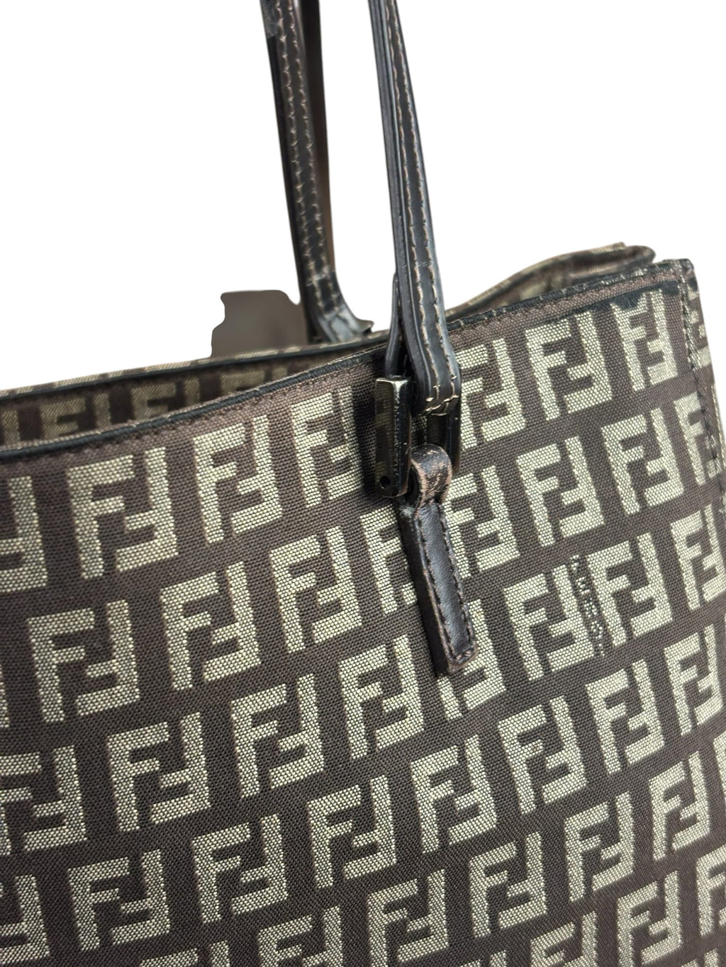 Fendi Brown Zucchino Canvas Mini Tote