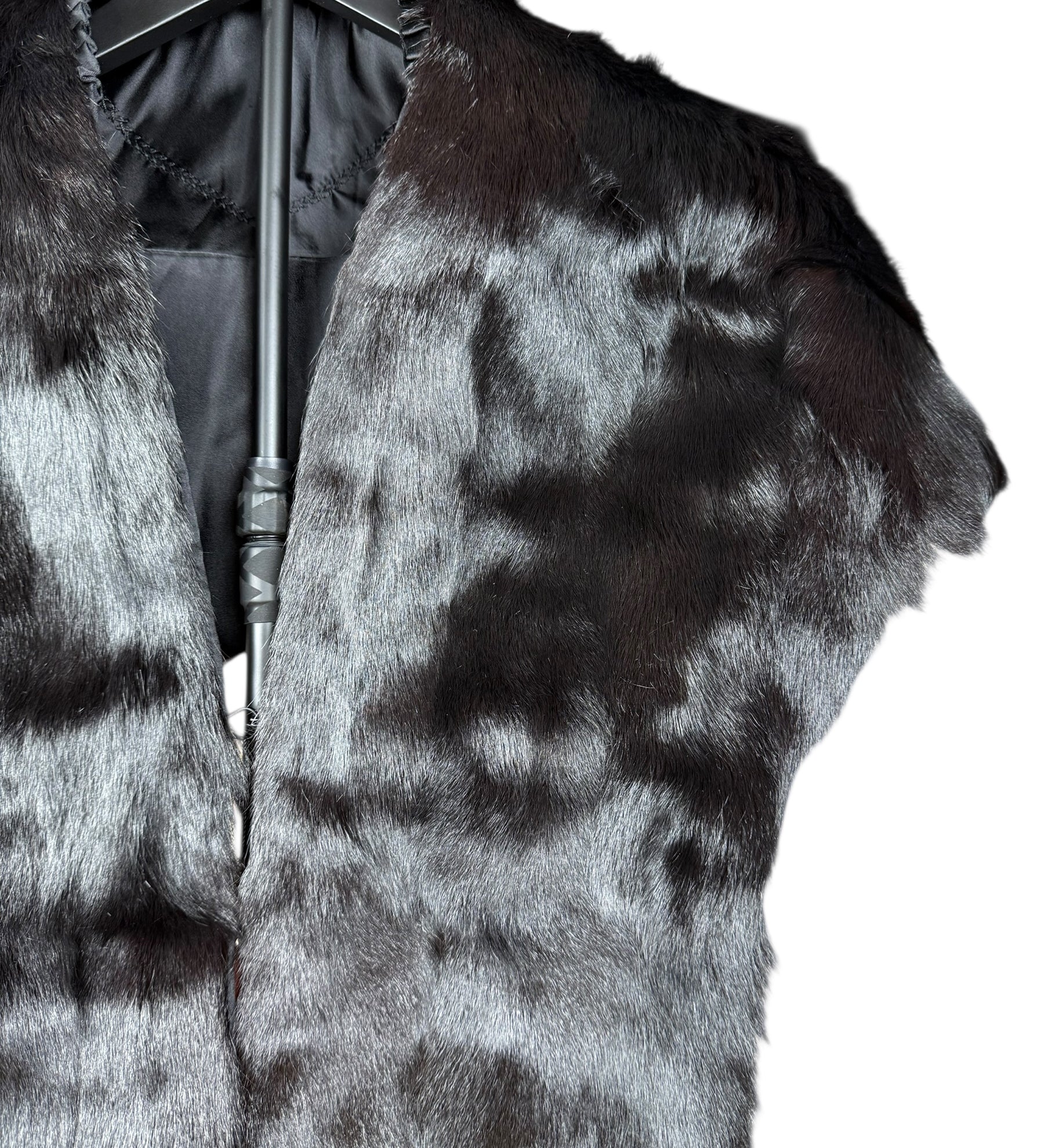 Vintage Black Fur Shawl