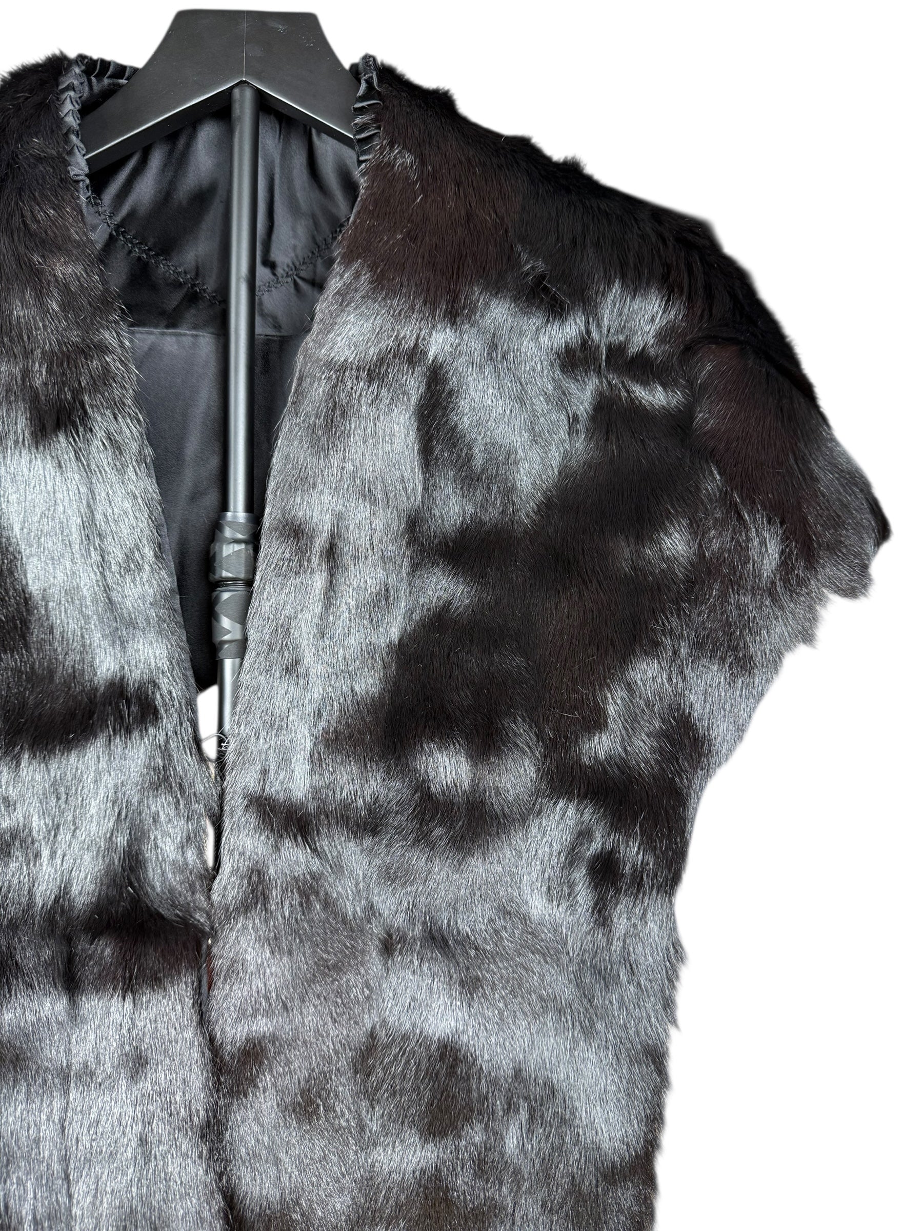 Vintage Black Fur Shawl