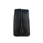 Coach Cosmetic Pouch Navy Blue Pebbled Leather