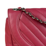 Chanel Pink Chevron Quilted Leather Medium Flap Bag 2018