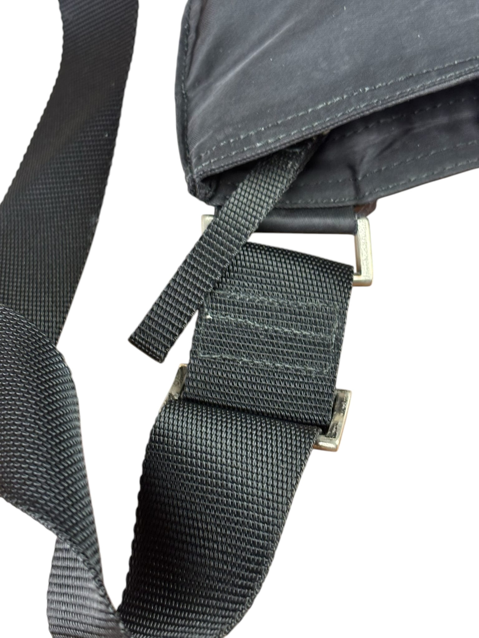 Prada Black Vela Nylon Flat Crossbody Bag