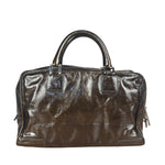 Loewe Vintage Brown Patent Leather Amazona Handbag