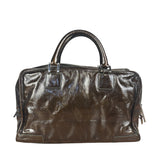 Loewe Vintage Brown Patent Leather Amazona Handbag