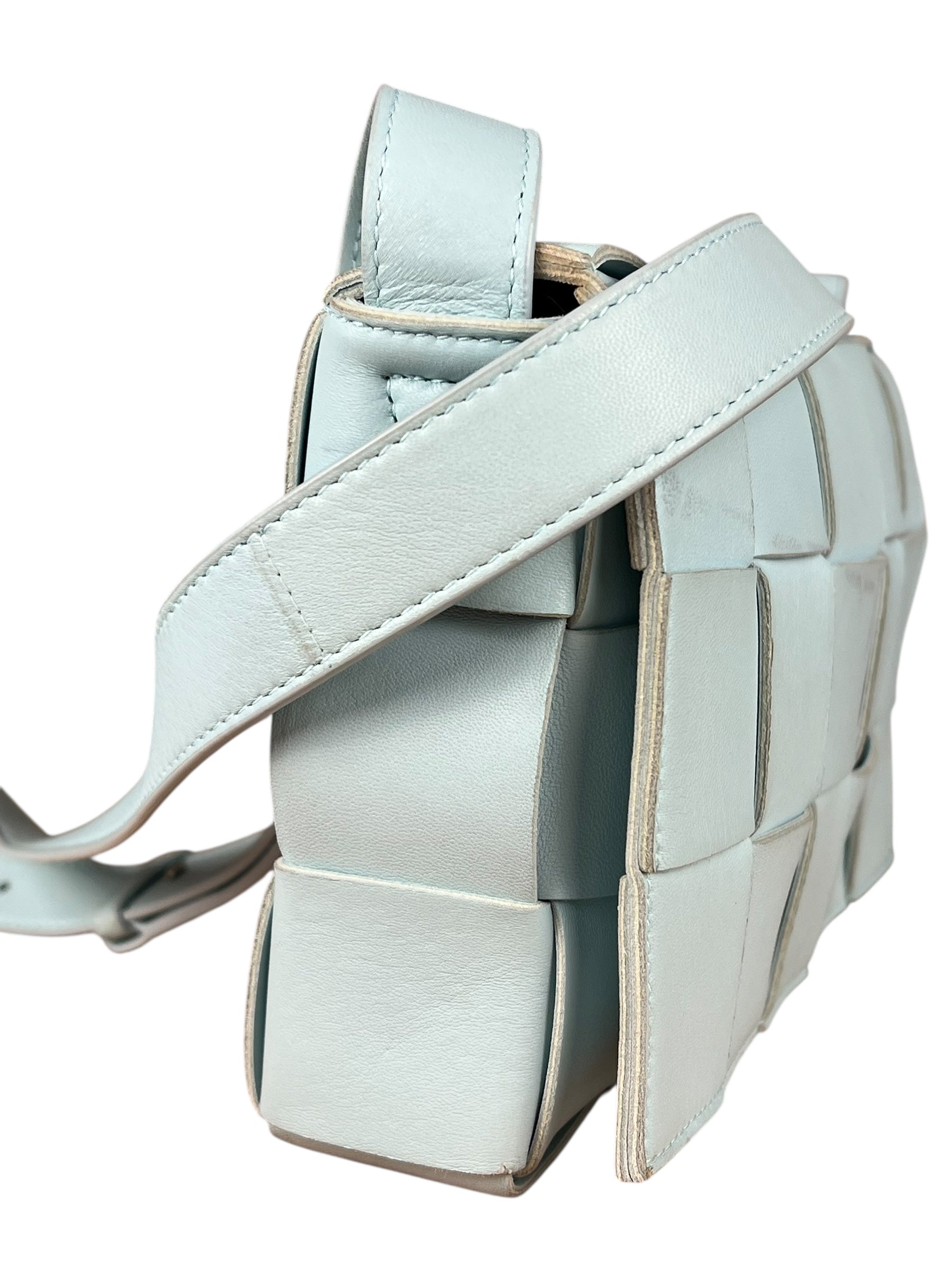 Bottega Veneta Intercciato Cassette Glacier Crossbody