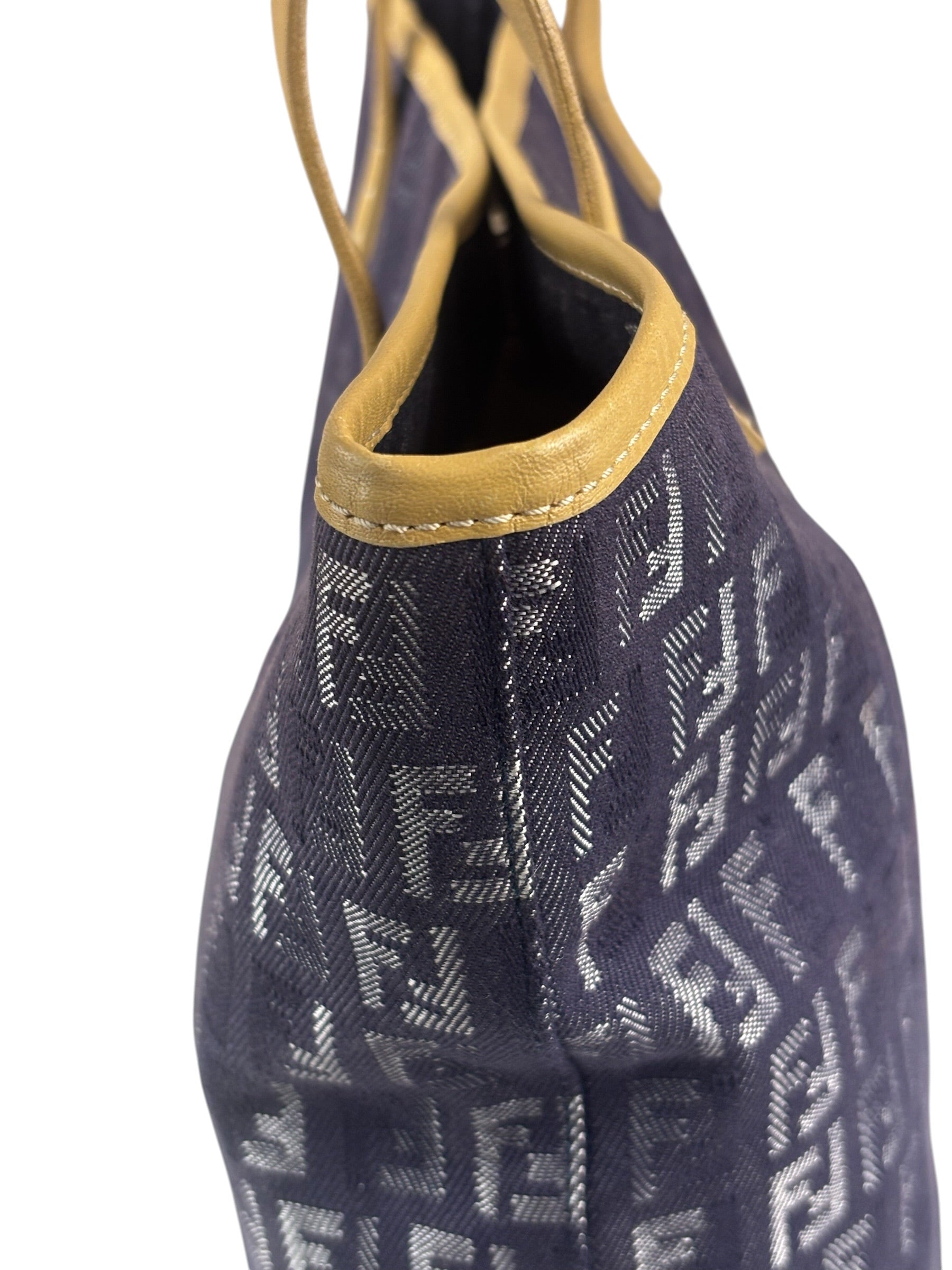 Fendi Purple Denim Roll Zucchino Tote