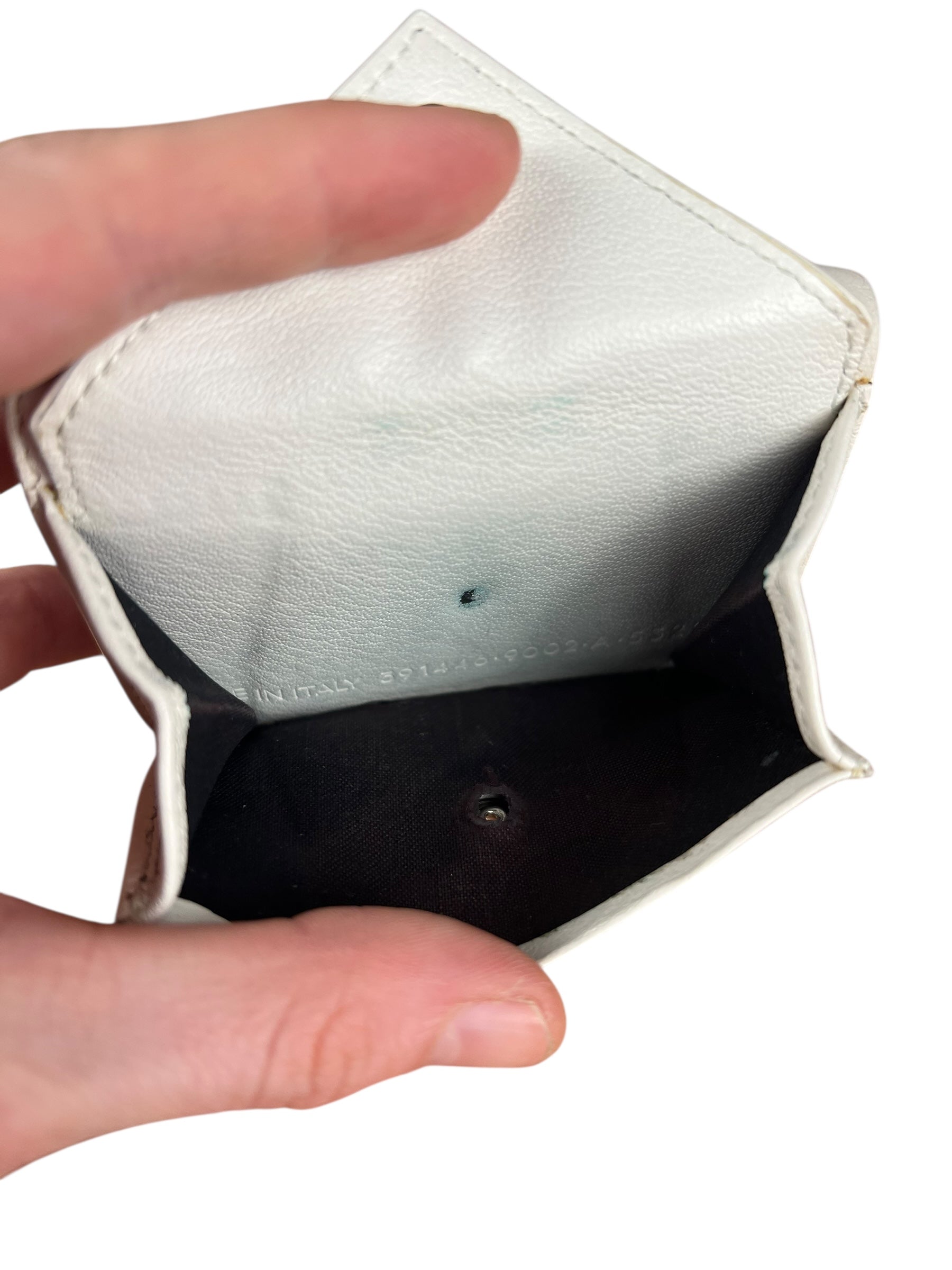 Balenciaga White Leather Papier Compact Wallet