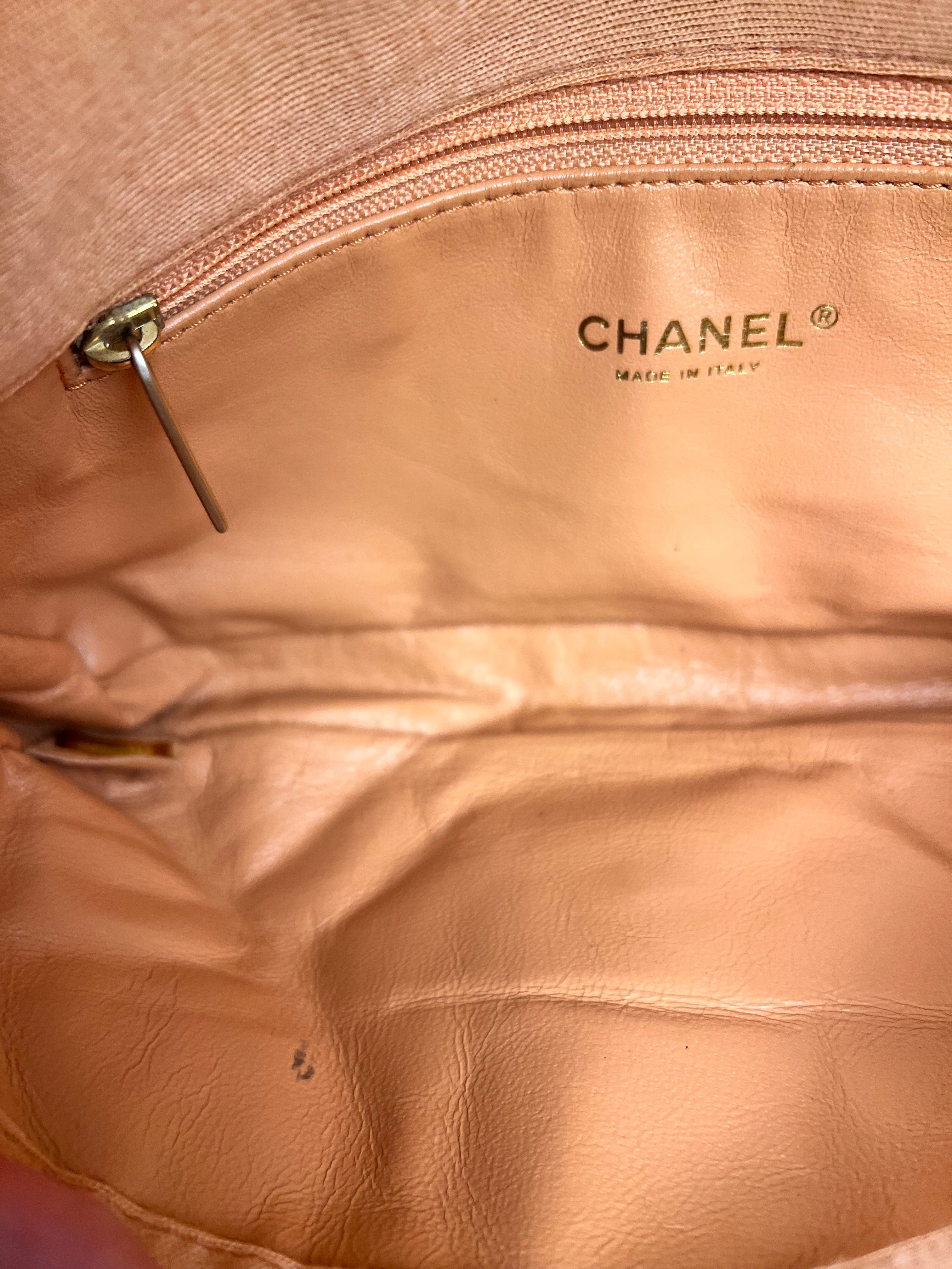 Chanel CC Flap Bag Peach Jersey Quilt
