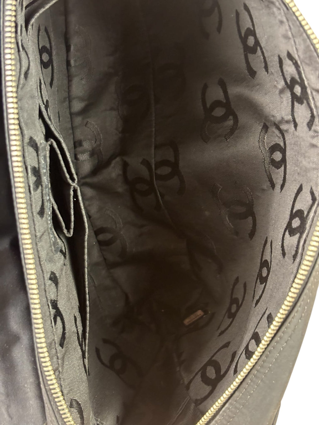 Chanel Black Nylon Chocolate Bar Flap Bag 2002