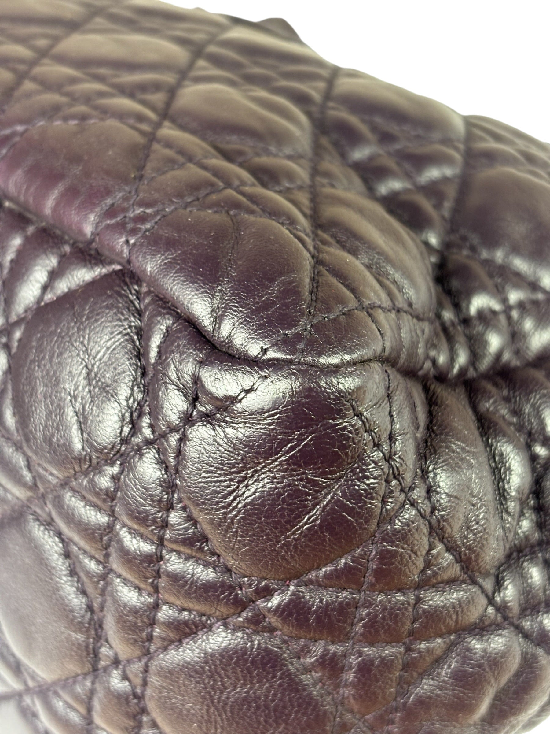 Christian Dior Purple Quilted Leather Flap Bag