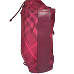 Burberry Plum Nylon/Leather Trim Nova Check Buckleigh Packable Tote