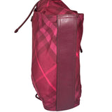 Burberry Plum Nylon/Leather Trim Nova Check Buckleigh Packable Tote