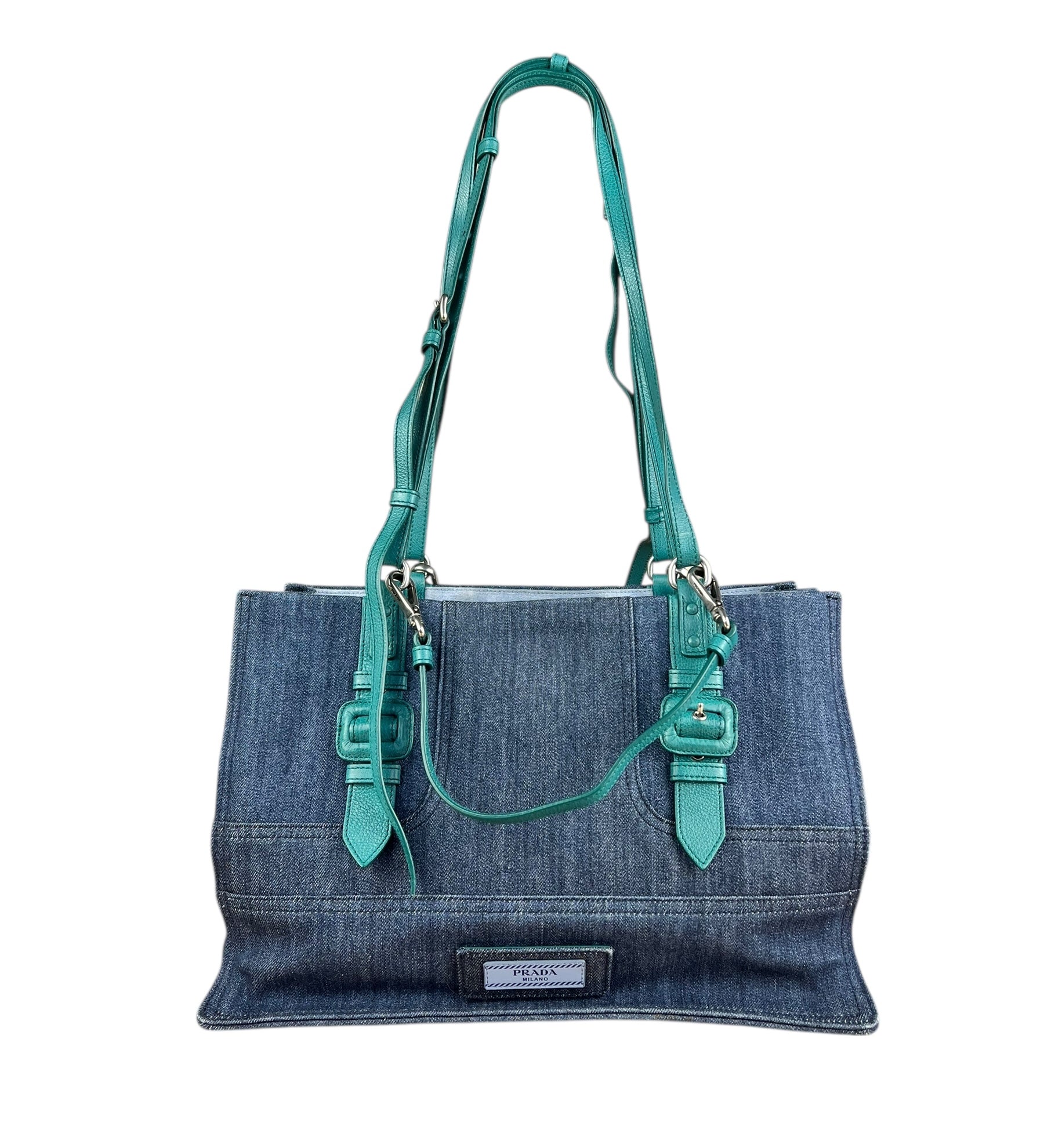 Prada Denim Etiquette 2Way Tote Bag