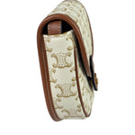 Celine White Leather Macadam Nano Triomphe Besace Shoulder Bag