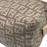 Fendi Rose Beige  Leather Trim Zucca Baguette
