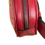 Gucci Red Leather Marmont Matelasse Waist Belt Bag