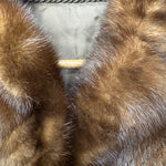 Vintage Brown Chevron Mink Fur Coat