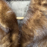 Vintage Brown Chevron Mink Fur Coat