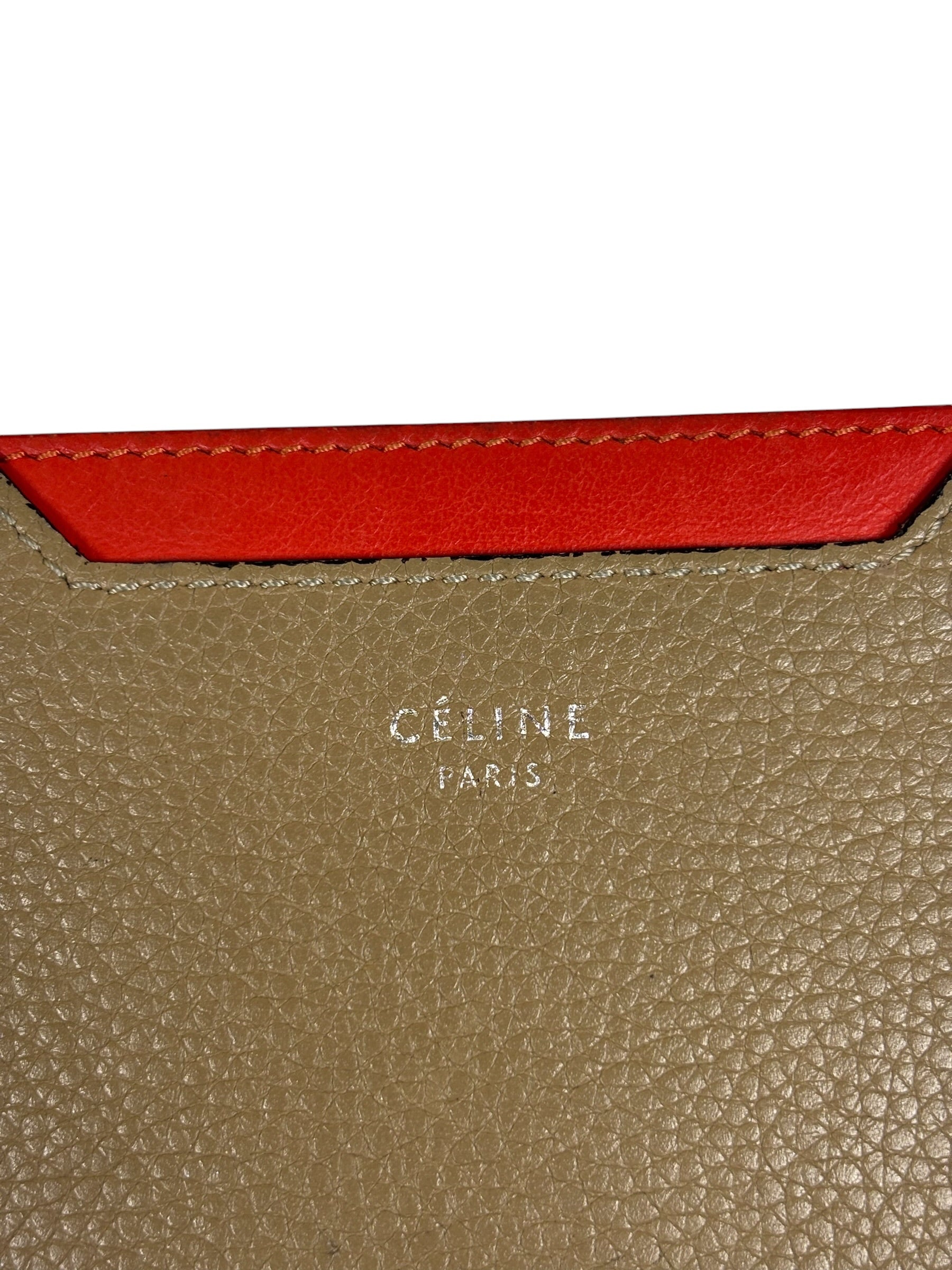 Celine Brown/Red Leather Card Holder