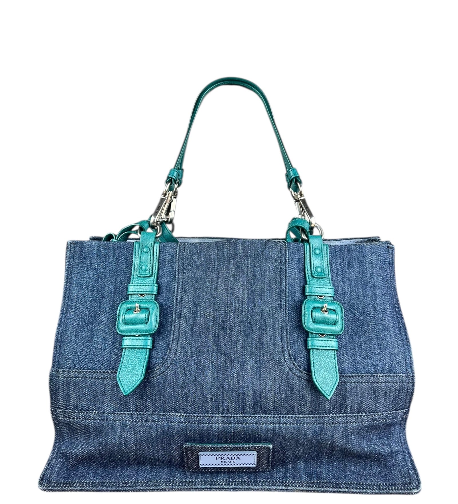 Prada Denim Etiquette 2Way Tote Bag