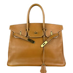 Hermes Birkin 35 Gold Brown Togo Leather Handbag 2001