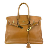 Hermes Birkin 35 Gold Brown Togo Leather Handbag 2001