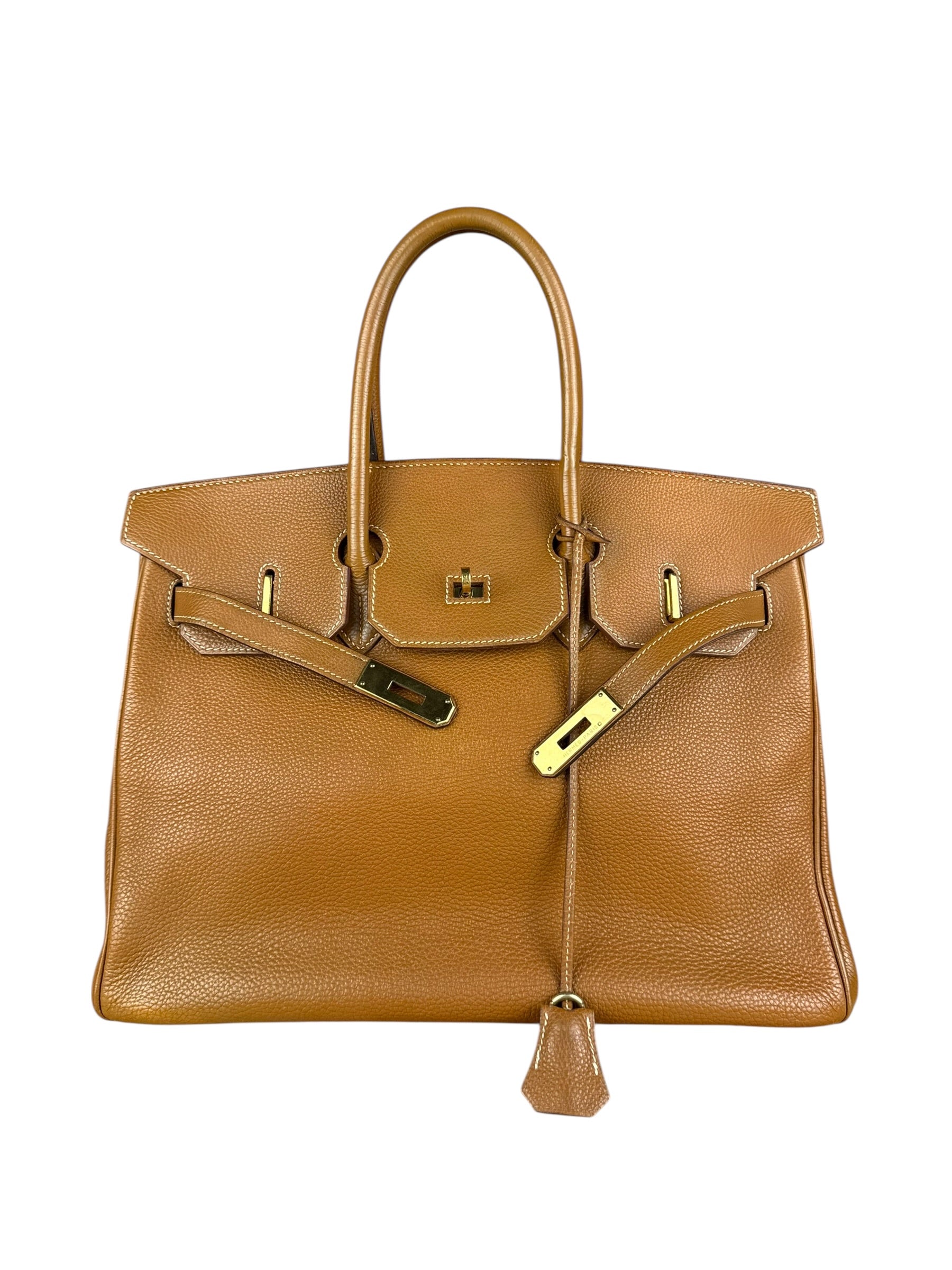 Hermes Birkin 35 Gold Brown Togo Leather Handbag 2001