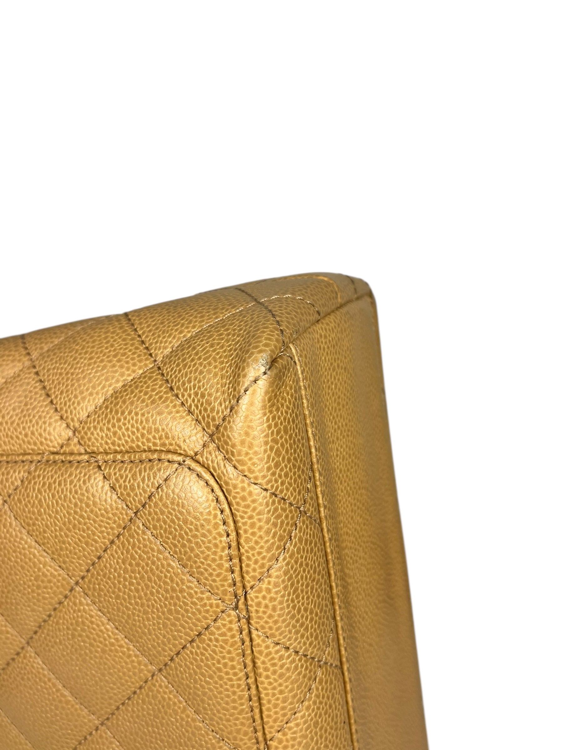 Chanel Beige Calfskin Kelly Top Handle Bag 2001