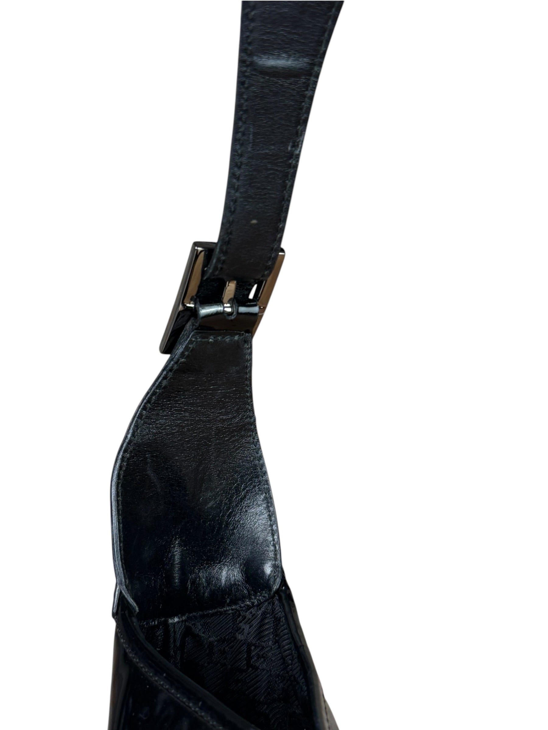 Gucci Vintage TF Black Patent Leather Jackie Hobo Bag