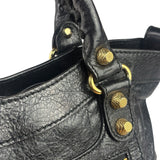 Balenciaga Black Lambskin Moto City Two-Way Bag