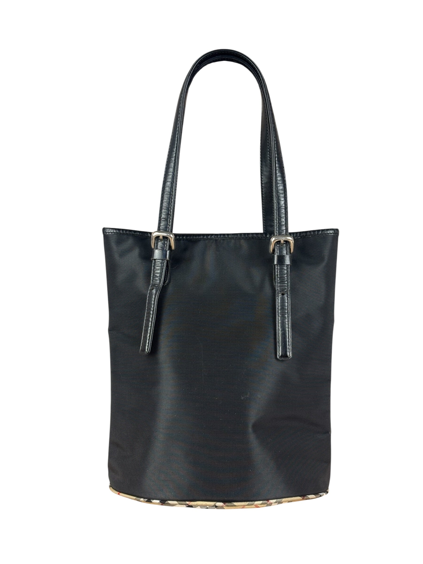 Burberry Vintage Blue Label Nylon Bucket Tote Bag