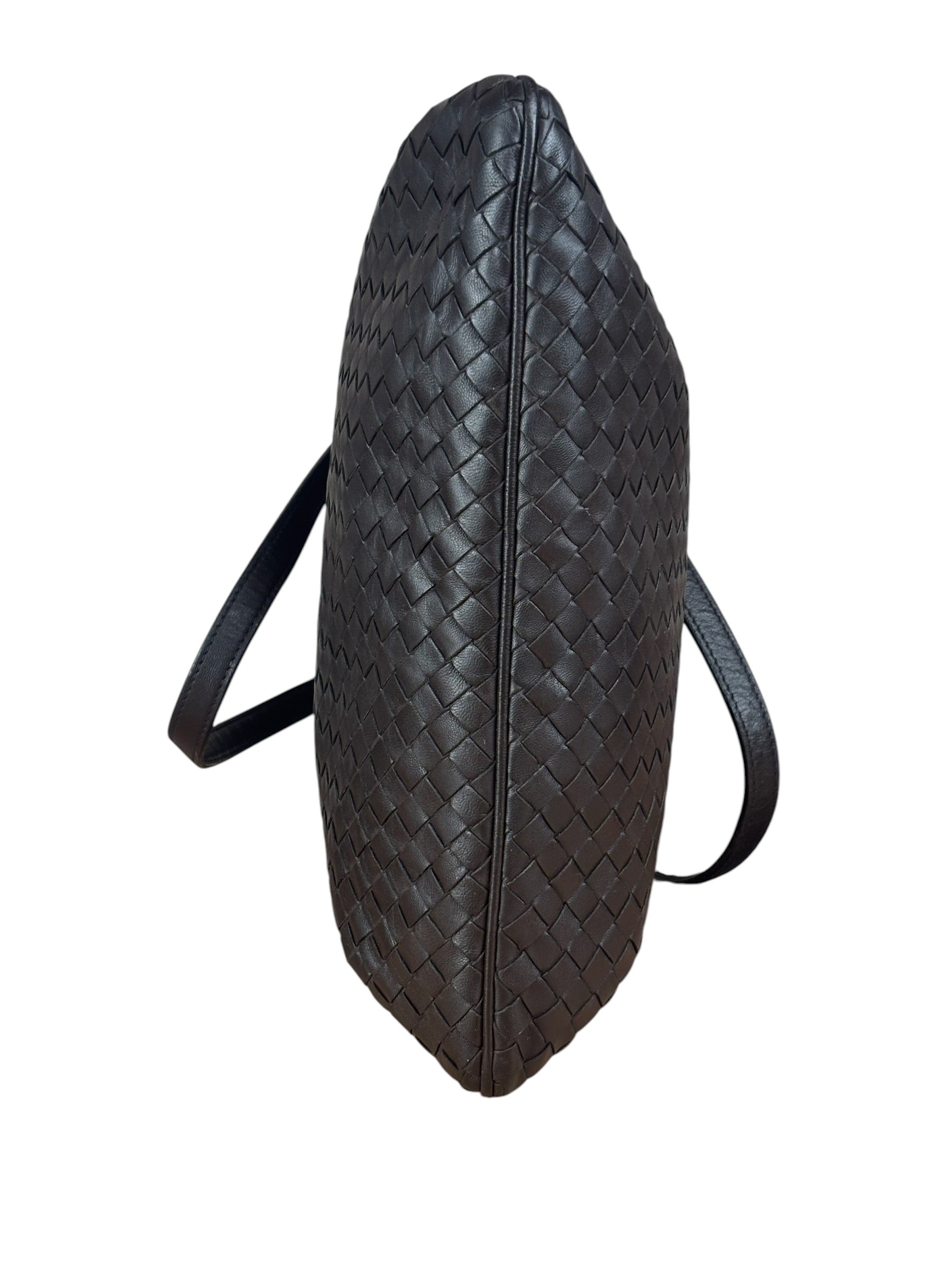Bottega Veneta Chocolate Brown Leather Intercciato Tote Bag
