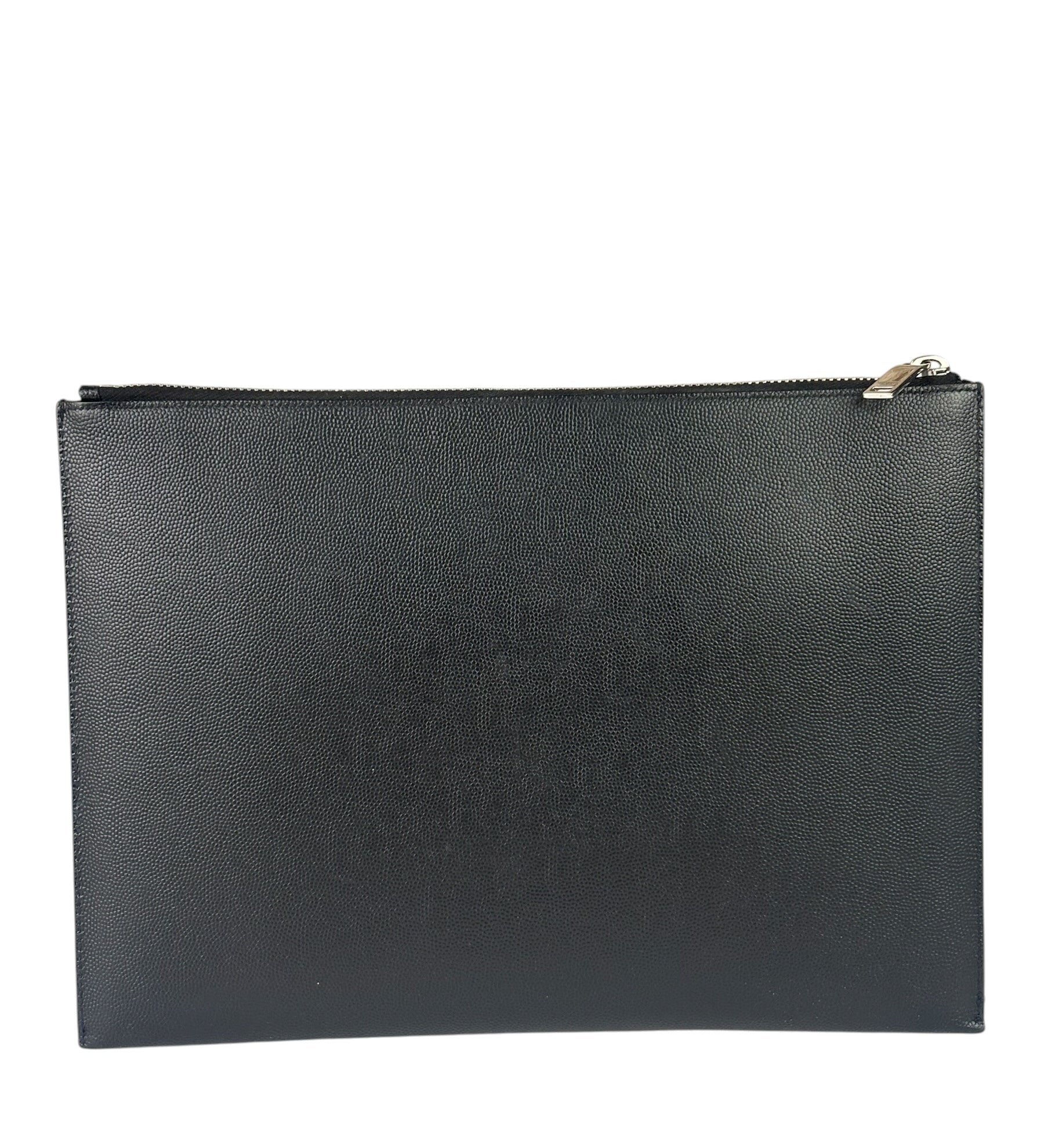 Yves Saint Laurent Black Pebbled Leather Pouch