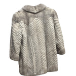 Vintage Grey Mink Chevron Fur Coat