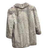 Vintage Grey Mink Chevron Fur Coat
