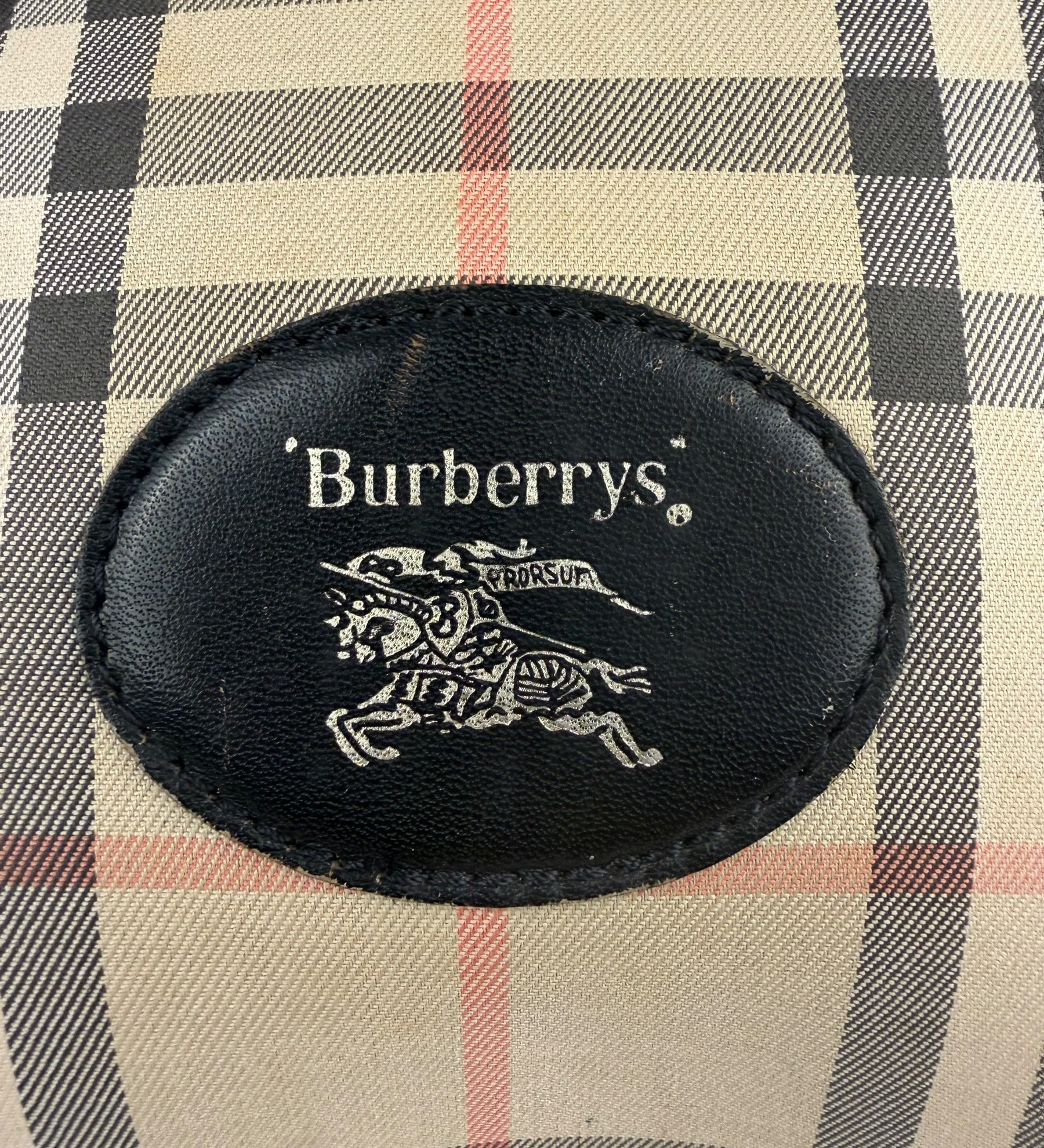 Burberry Vintage Haymarket House Small Boston Bag