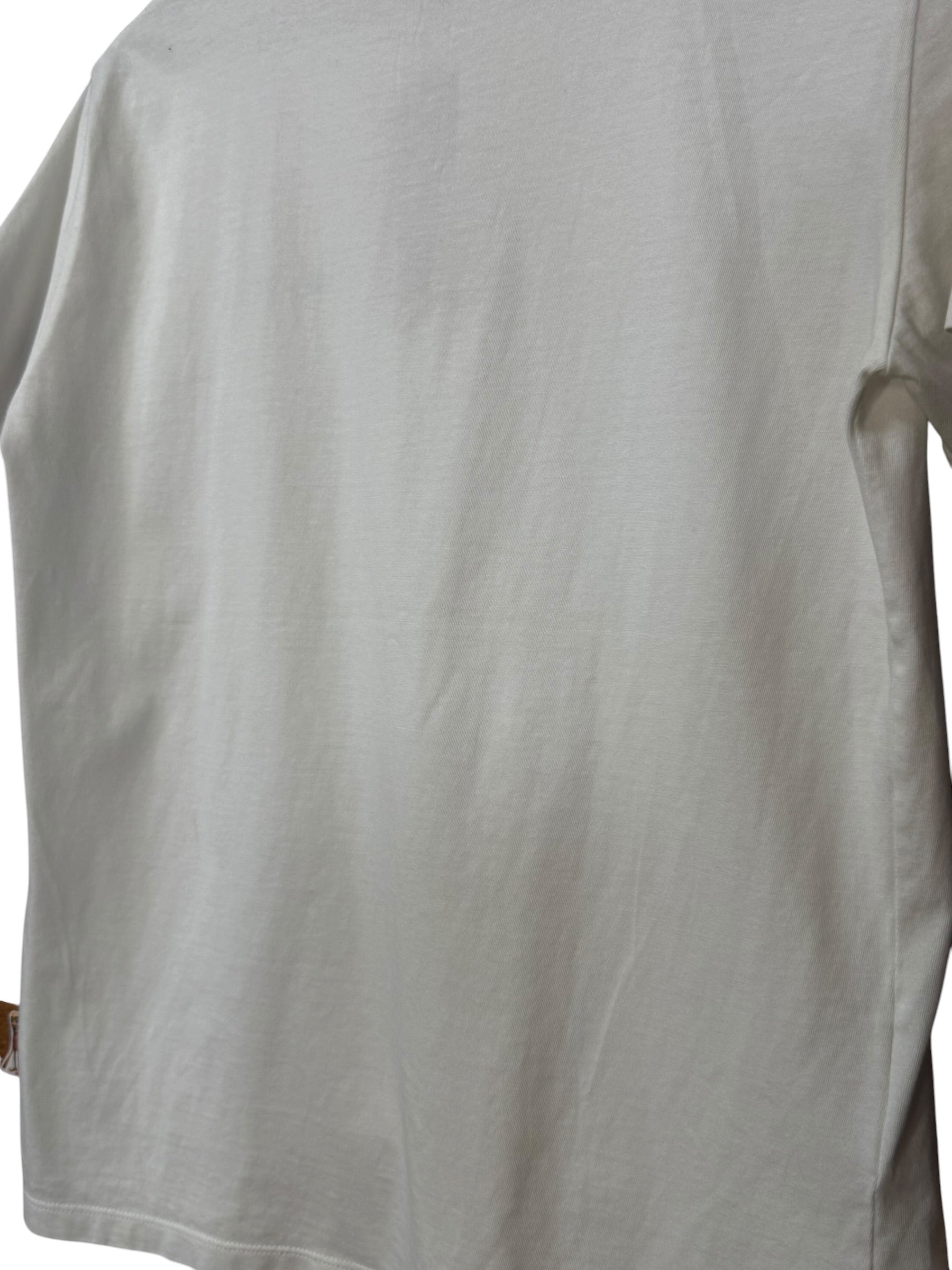 Miu Miu White Blue Embroidered Logo T-Shirt