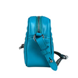 Prada Teal Diagramme Leather Chain Crossbody