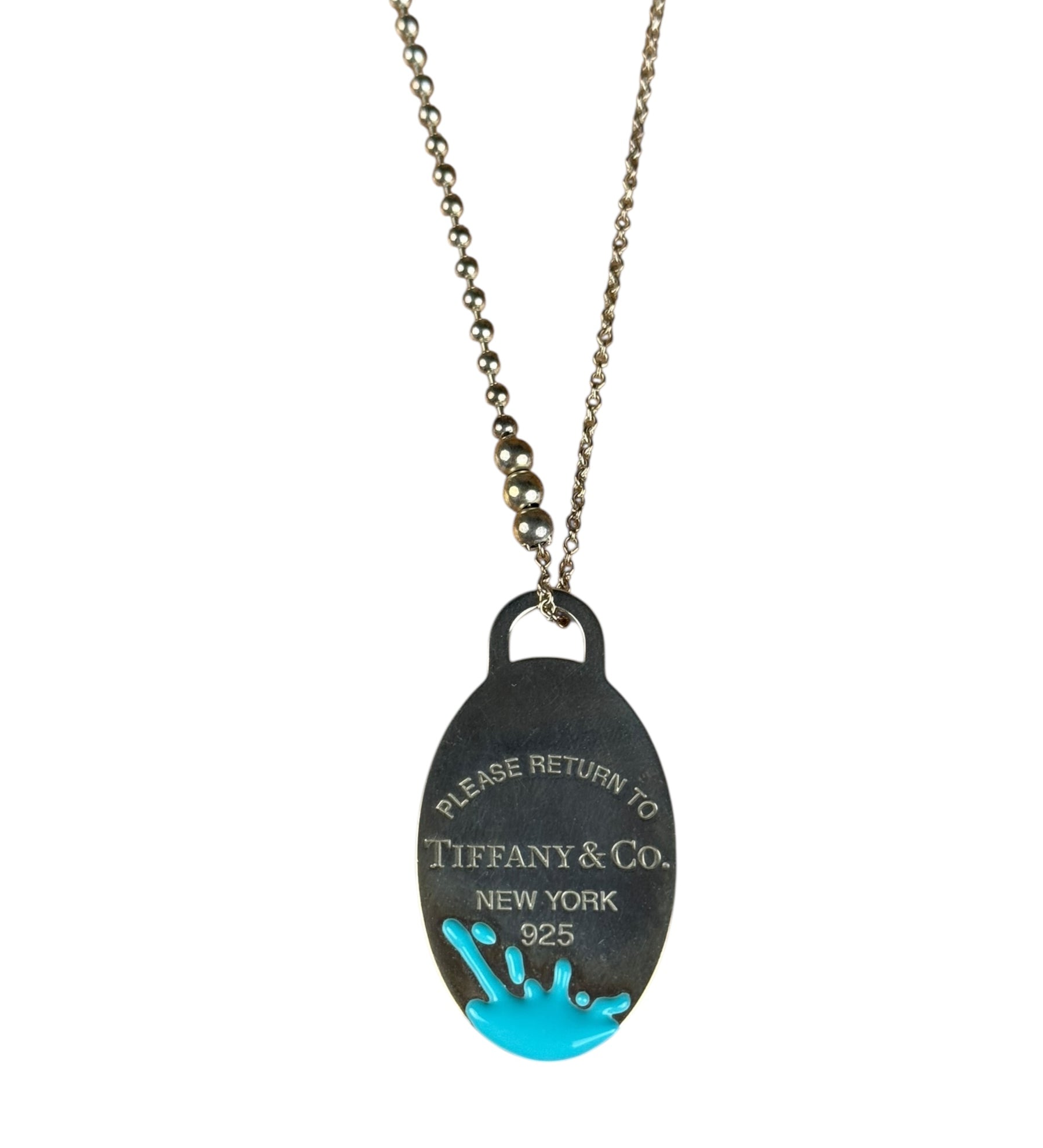 Tiffany & Co Paint Splatter Dog Tag Necklace