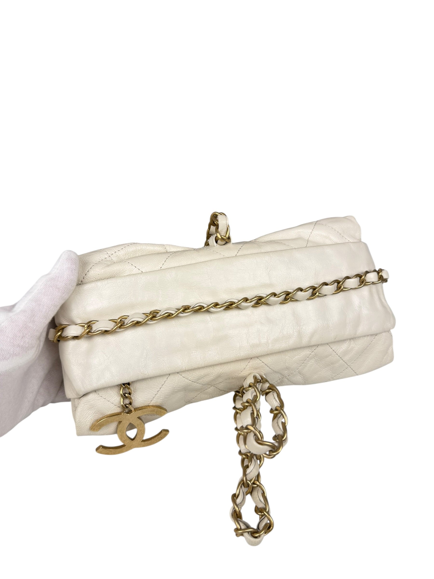 Chanel White Quilted Leather Midnight Swim Baluchon Clutch 2012