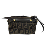 Fendi Brown Leather Trim Zucca By The Way Soft Mini Crossbody